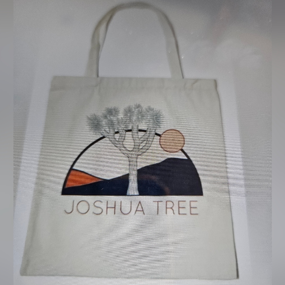 Joshua Tree Canvas Tote Bag - Cream and Black